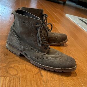 Men's Suede Chukka Brogue Boots - Brown